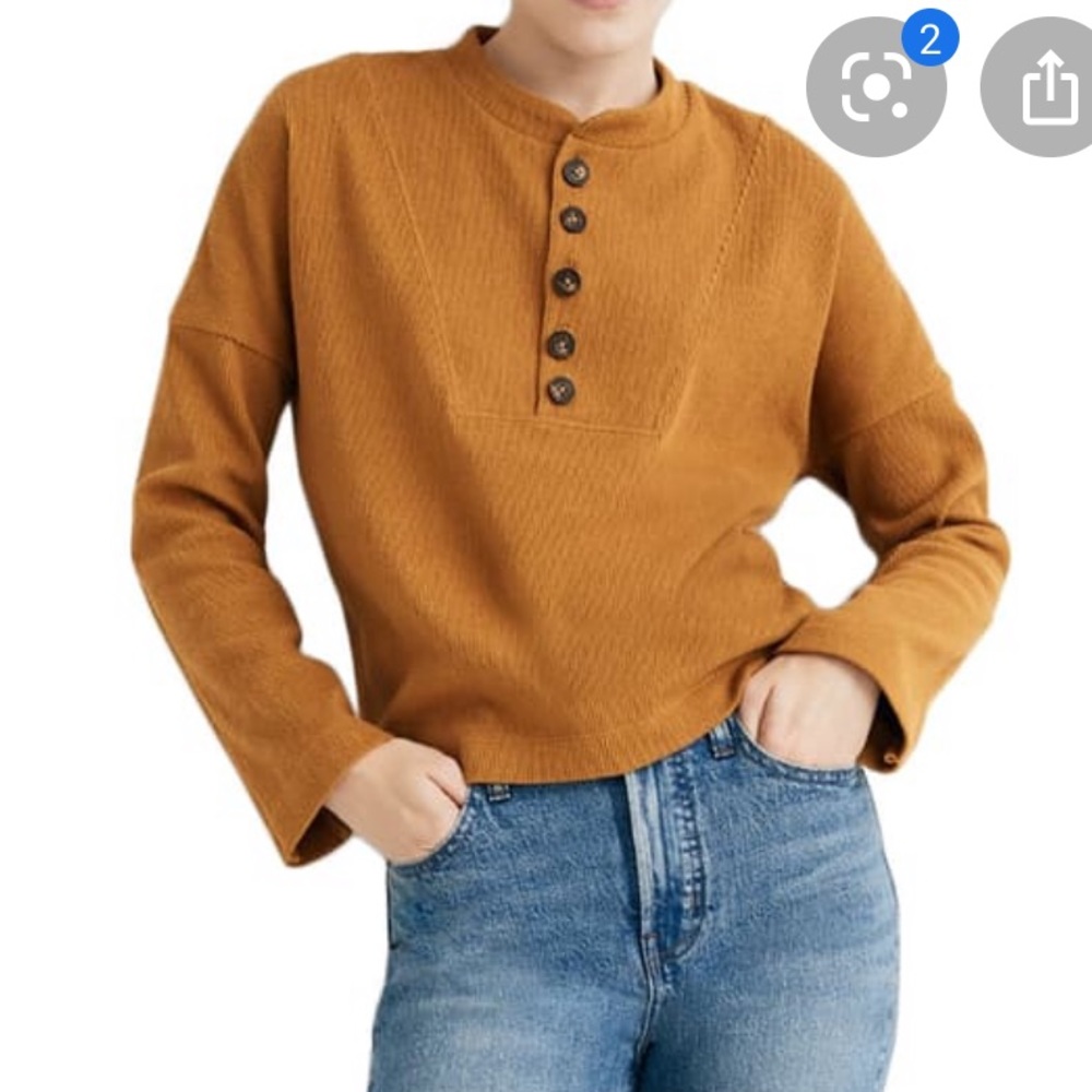 Madewell Seamed Mustard Henley